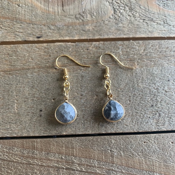 3 for $25 Handmade Natural Gray Jasper Earrings - Picture 2 of 2